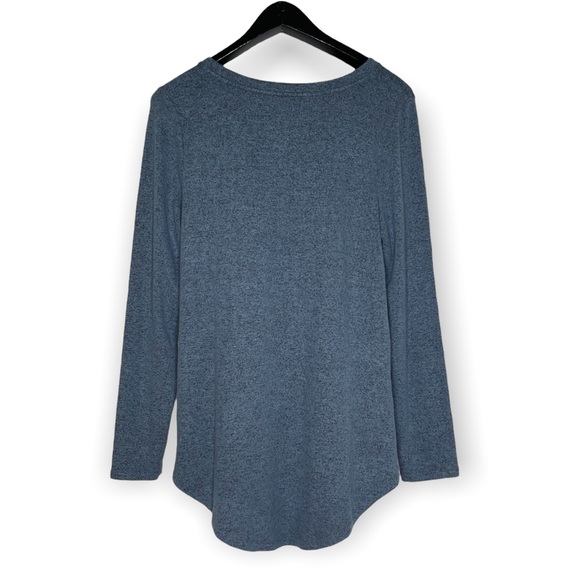 Young Fabulous & Broke Blue Marled Twist Front Soft Knit Top Size Large NWT - Picture 2 of 10